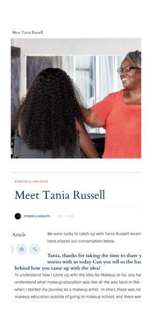 article on Tania Russell Makeup to Go in Canvas Rebel magazine