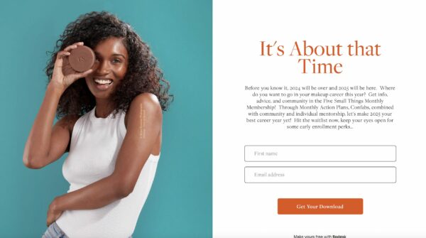 screen capture image of one of my opt-in forms created in Flodesk